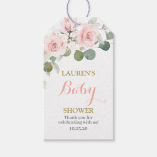 Étiquettes-cadeau Pink floral brid douchette-fille-cadeau tags