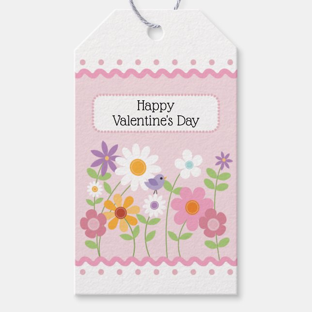 Étiquettes-cadeau Pink Floral personnalisable Saint-Valentin (Créateur téléchargé)