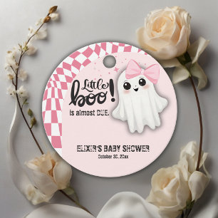 Étiquettes Cadeau Pink Ghost Little Boo est presque dû Baby shower