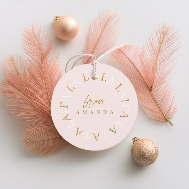 Étiquettes Cadeau Pink Gold Fa Noël La La ID1009 (Créateur téléchargé)