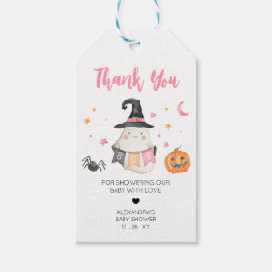 Étiquettes-cadeau Pink Halloween Ghost Little Boo Favoriser Tags