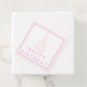 Étiquettes Cadeau Pink Happy Birthday Casquette Tags cadeaux