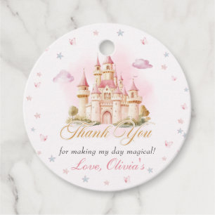 Étiquettes Cadeau Pink Magical Princess Castle Anniversaire Favorise