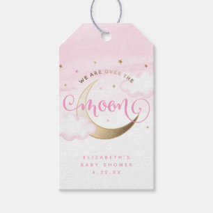 Étiquettes-cadeau Pink Over the Moon Baby shower Favor Tags