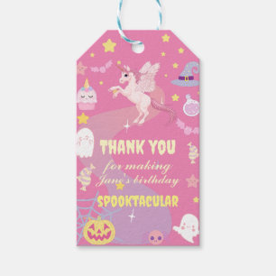 Étiquettes-cadeau Pink Pasteloween Cute Unicorn fête d'anniversaire