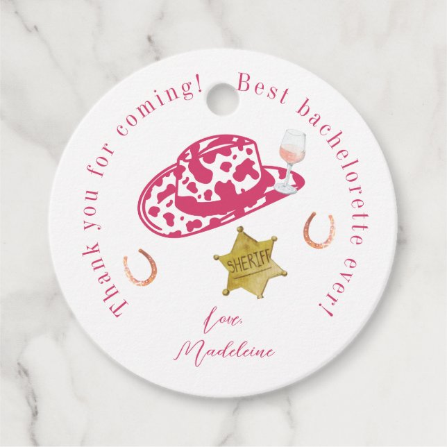 Étiquettes Cadeau Pink Personnalisé Casquette de fille-fille Pays Ba (Devant)