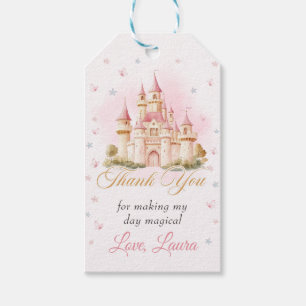 Étiquettes-cadeau Pink Princess Castle Anniversaire fête Tags