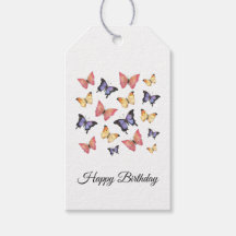 Pink Purple Butterflies Happy Birthday Script