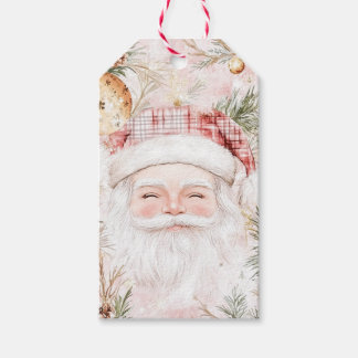 Étiquettes-cadeau Pink Santa Christmas