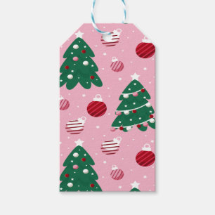 Étiquettes-cadeau Pink Sweet Greenery Noël Arbre vacances 