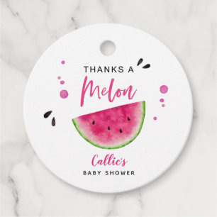 Étiquettes Cadeau Pink Watermelon Summer Baby shower Favoriser les é