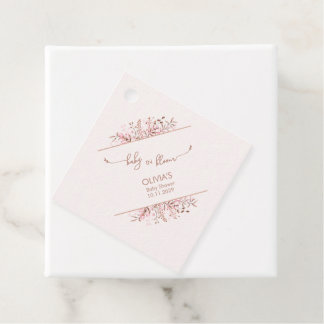 Étiquettes Cadeau *Pink Wildflower Border “Baby in Bloom” 