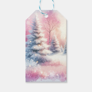 Étiquettes-cadeau Pink Winter Wonderland Noël