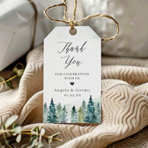 Étiquettes-cadeau Pins d'hiver Mariage Faveur Merci