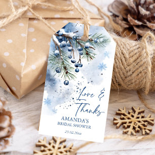 Étiquettes-cadeau Pins enneigés hiver nuptiale