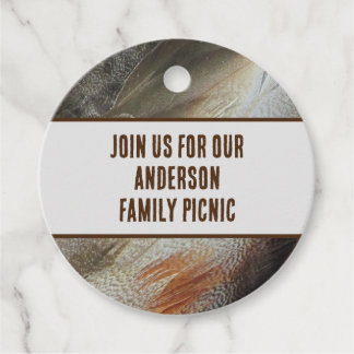 Étiquettes Cadeau Pique-nique Nature Feather Photo Événement Famille