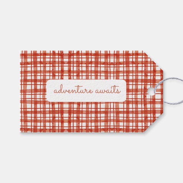 Étiquettes-cadeau Pique-nique Plaid Automne Baby shower neutre genre (Devant (Horizontal))