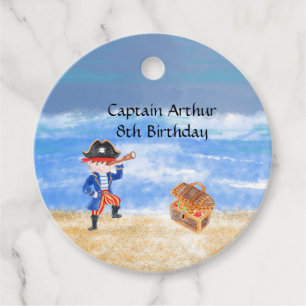 Étiquettes Cadeau Pirate anniversaire thème fête trésor perroquet