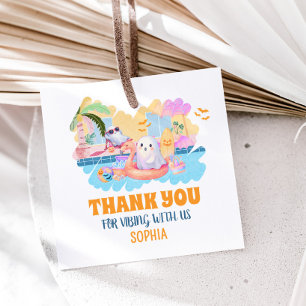 Étiquettes Cadeau Piscine d'Halloween Carré d'anniversaire