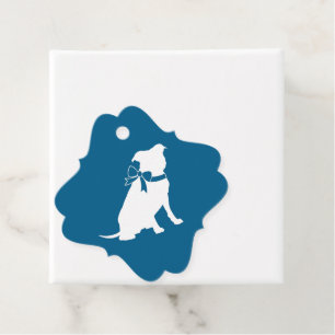Étiquettes Cadeau Pit Bull Chien Baby shower Blue Boy Pitbull