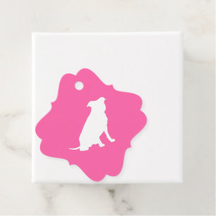 Étiquettes Cadeau Pit Bull Chien Baby shower rose fille Pitbull