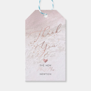 Étiquettes-cadeau PixDezines Blush Beach+Champagne Bubbles Tx U