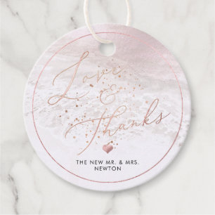 Étiquettes Cadeau PixDezines Blush Pink Shoreline Merci