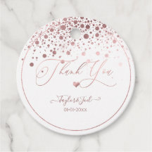 PixDezines Dazzled Faux Rose Gold Confetti + Cœur