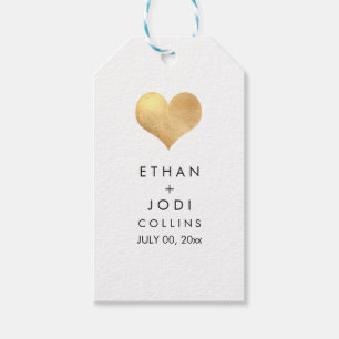 Étiquettes-cadeau PixDezines Faux Gold Coeur/do-it-yourself couleur