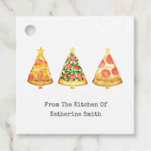 Étiquettes Cadeau Pizza Arbre de Noël de la cuisine de