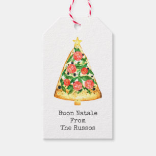 Étiquettes-cadeau Pizza Buon Natale