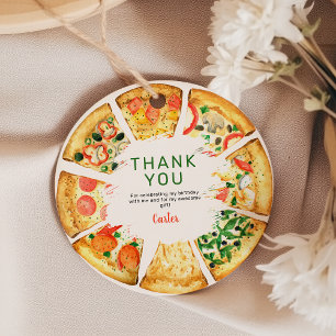 Étiquettes Cadeau Pizza photo moderne fête d'anniversaire