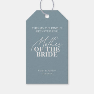 Étiquettes-cadeau Place réservée à la mère de la mariée Bleu Mariage