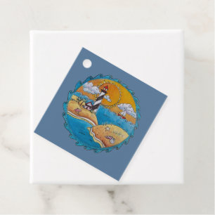 Étiquettes Cadeau Plage d'été amusant soleil bord de mer côte