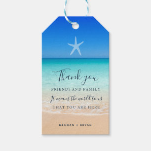 Étiquettes-cadeau Plage Starfish Merci Mariage Faveur