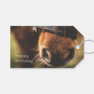 Étiquettes-cadeau Plan rapproché d'un anniversaire Brown mignon de