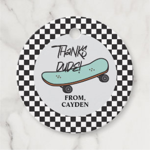 Étiquettes Cadeau Planche à roulettes C'est parti Anniversaire Merci