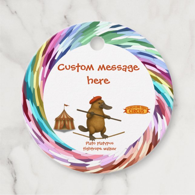 Étiquettes Cadeau Plato platypus tightrope walker (Devant)