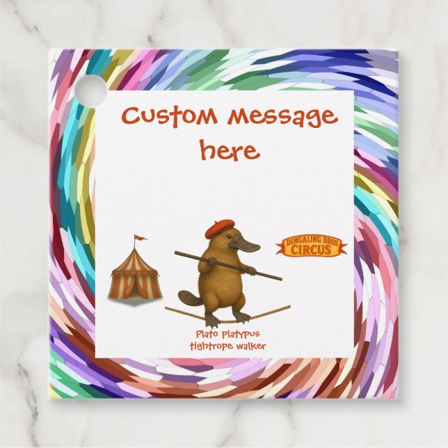 Étiquettes Cadeau Plato platypus tightrope walker (Devant)