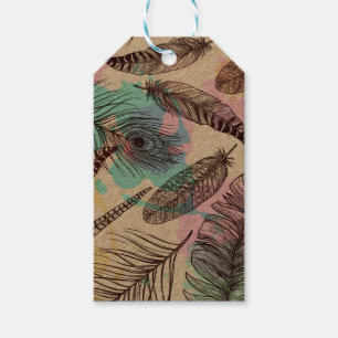 Étiquettes-cadeau Plumes de paquetage