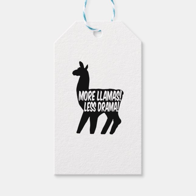 Étiquettes-cadeau Plus de lamas moins de drame (Devant)
