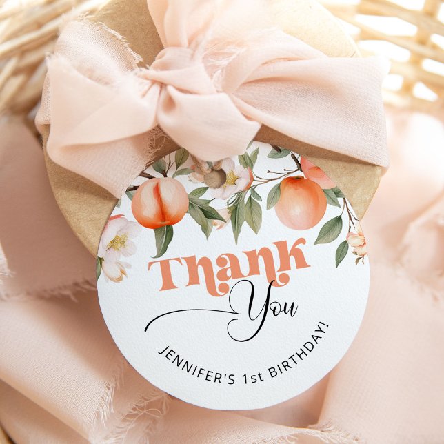 Étiquettes Cadeau Poeach fruit anniversaire merci (Créateur téléchargé)