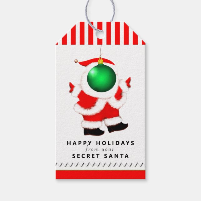 Étiquettes-cadeau Poème de Père Noël secret (Devant)