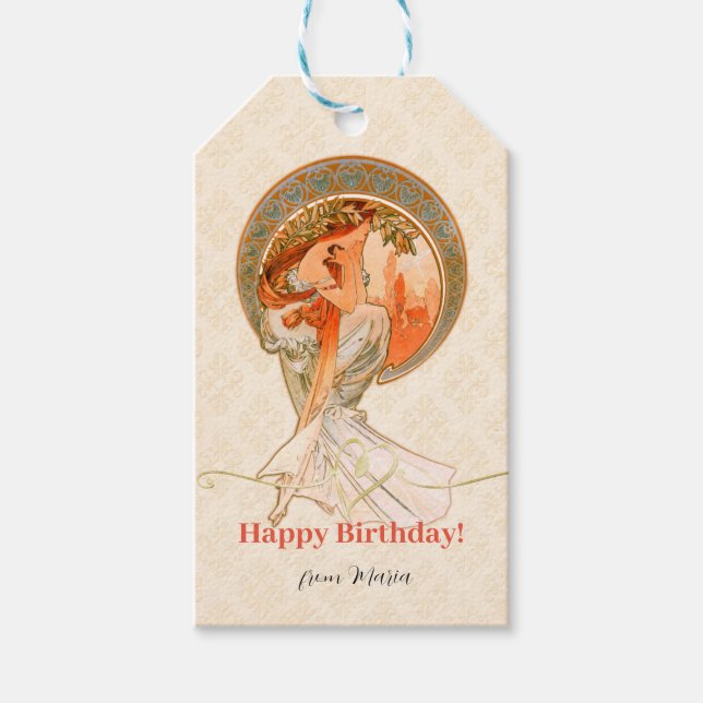 Étiquettes-cadeau Poésie, Joyeux anniversaire (Devant)
