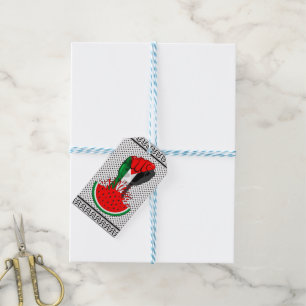 Étiquettes-cadeau Poing de résistance palestinienne sur le symbole d