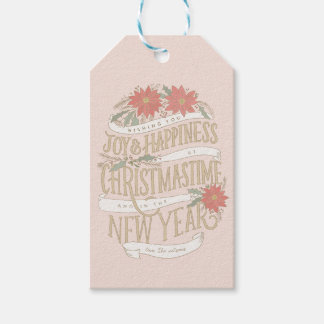 Étiquettes-cadeau Poinsettia bouges et bannières