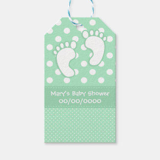 Étiquettes-cadeau Pointe Polka Pieds Bébé