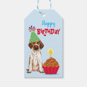 Étiquettes-cadeau Pointeur À poils durs allemand Cupcake