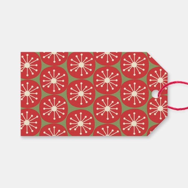 Étiquettes-cadeau Points de Noël du Moyen-siècle de l'ère atomique r (Devant (Horizontal))