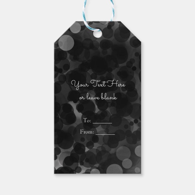 Étiquettes-cadeau Points Noir & Blanc Moderne Chic Party Personnalis (Devant)